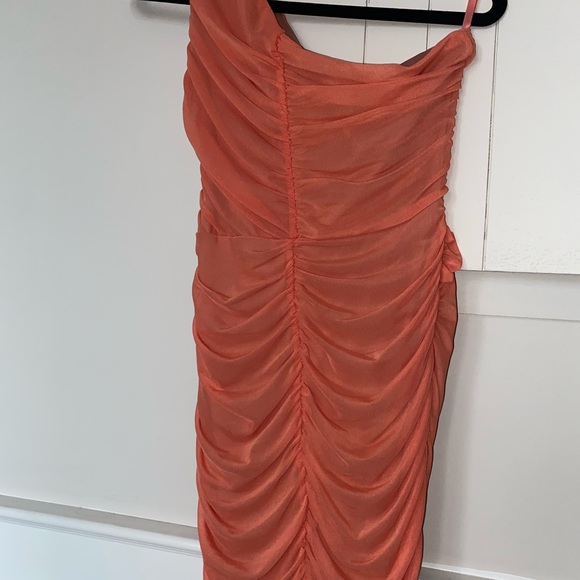 One Shoulder Mesh Bodycon Dress - Picture 5 of 5